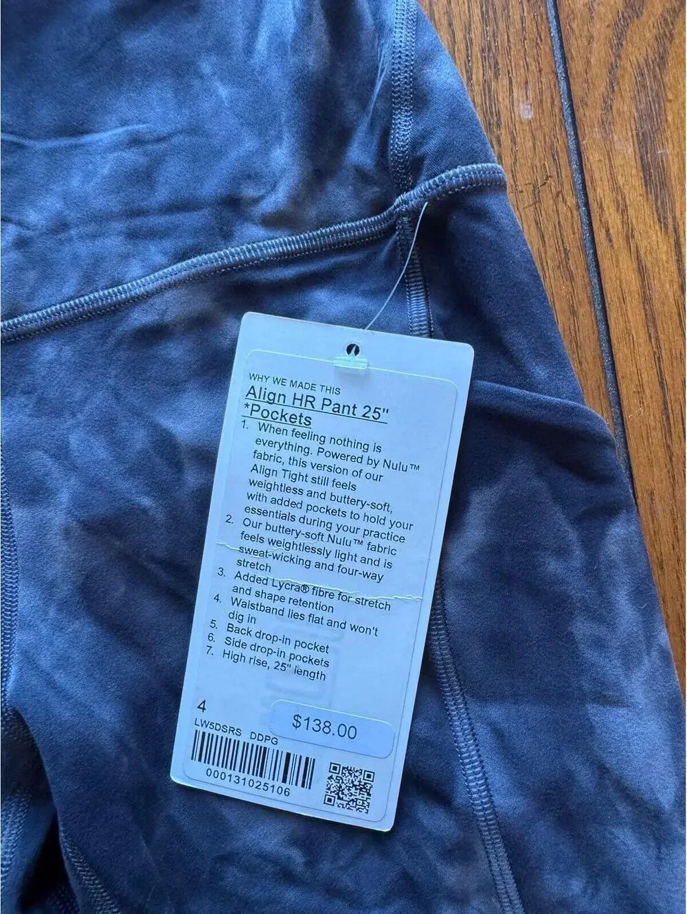 Lululemon Align With Pockets High Rise 25” Diamond Dye Grey DDPG Size 4 NWT